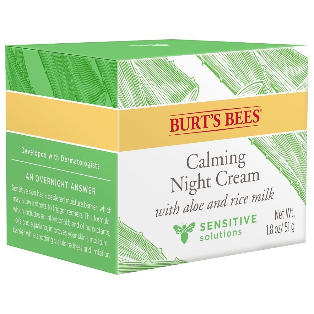 Burts Bees Sensitive Solutions Calming Night Cream, 1.8 Ounce