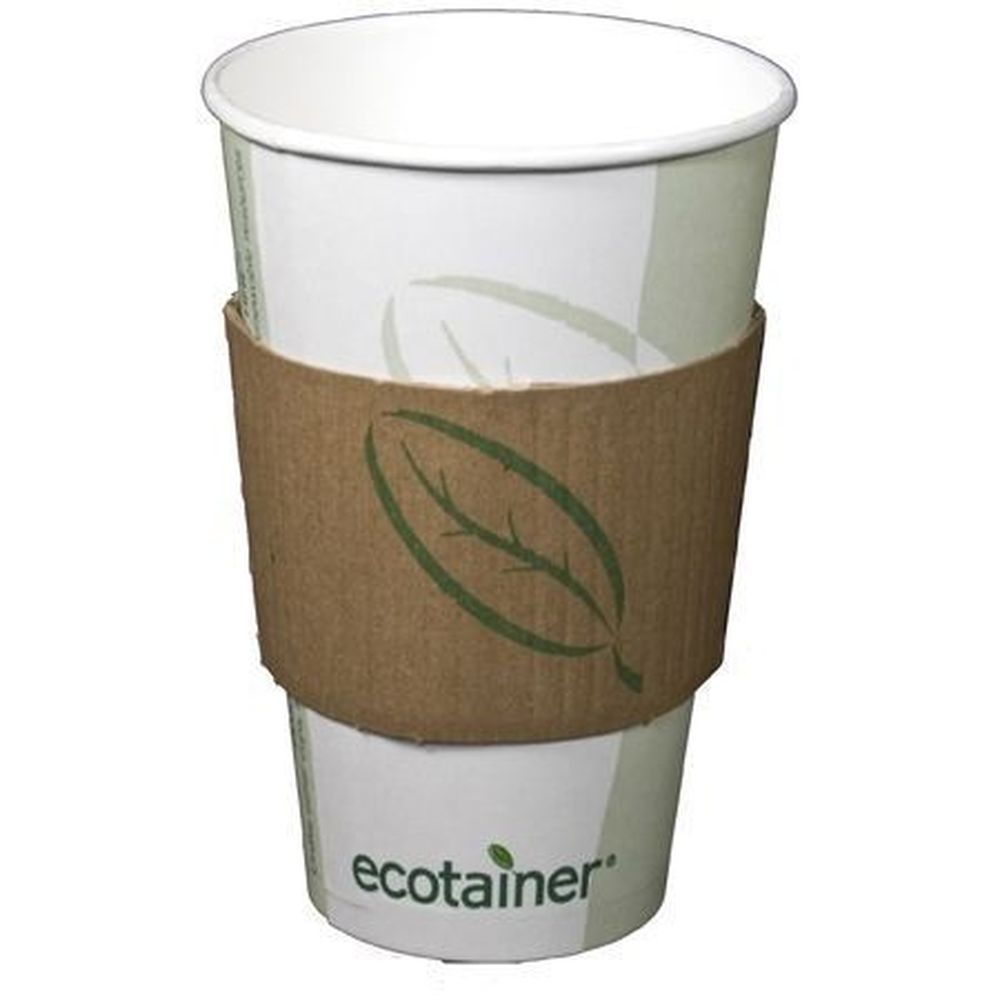 Graphic Packaging Cup Buddy Kraft Ecotainer Hot Cup Sleeve Fits 10 And 24 Ounce Cups -- 1200 Per Case