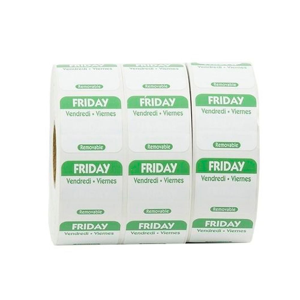 Ncco Removable Trilingual Friday Label Roll, 3 Count