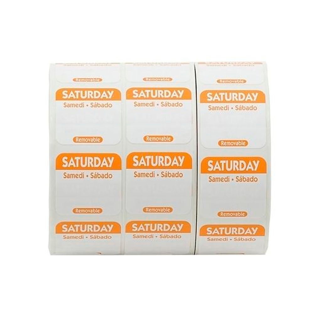 Ncco Removable Trilingual Saturday Label Roll, 3 count
