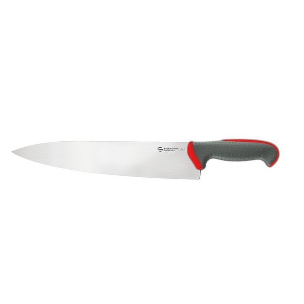 Ambrogio Sanelli Tecna Red Chef Knife With Semi Polished Blade Finishing, 12 Inch