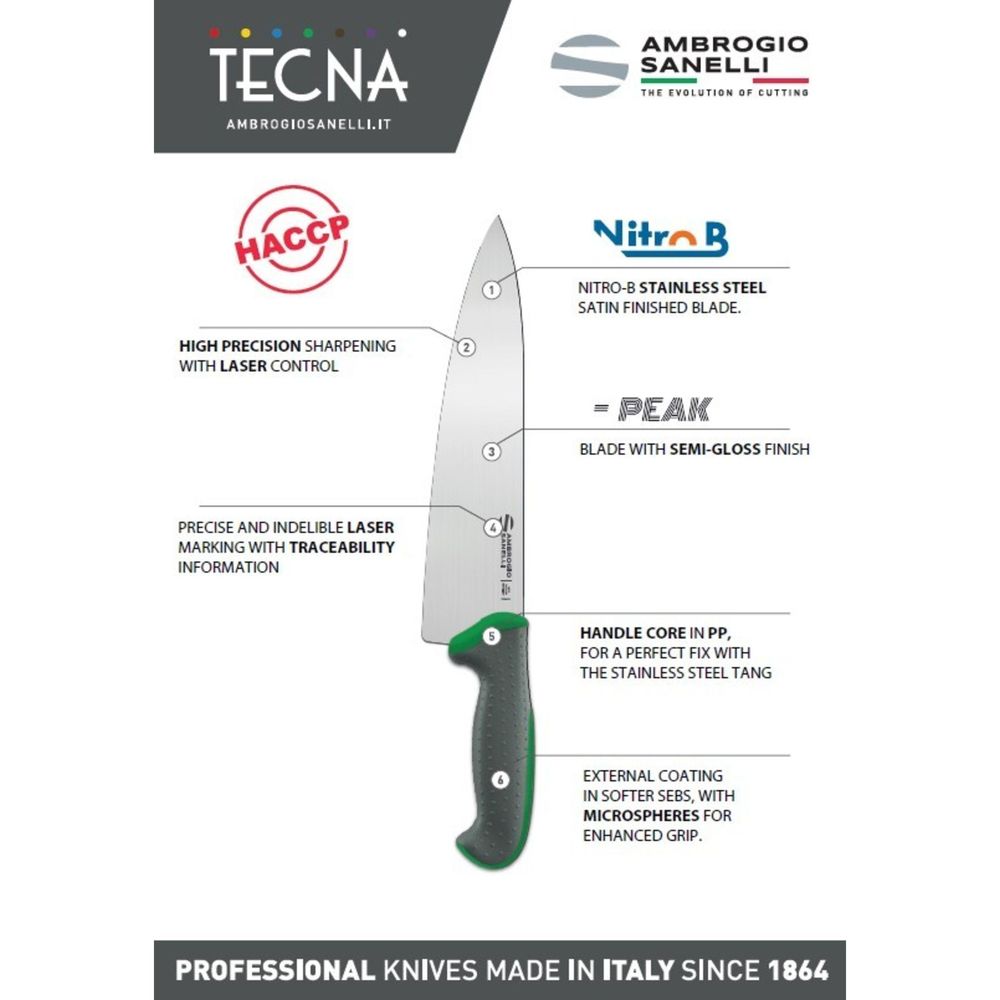 Ambrogio Sanelli Tecna Blue Flexible Fish Filleting Knife With Semi Polished Blade Finishing, 7 Inch