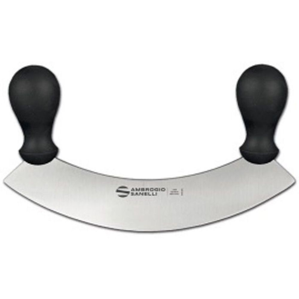 Ambrogio Sanelli Supra Single Blade Mincing knife with Semi Polished Blade Finishing, 9.75 inch
