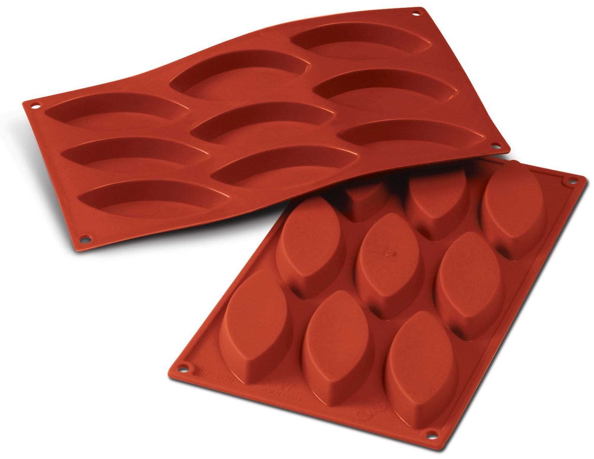 Silikomart SiliconFlex Alimentary Silicone 12 Cavities Boat Mold, 2.83 inch Length x 1.18 inch Width x 0.59 inch Height