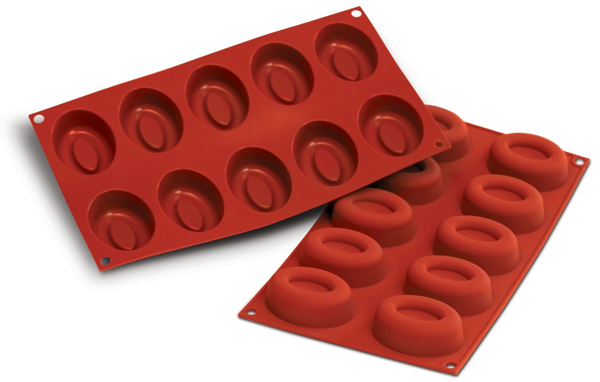 Silikomart SiliconFlex Silicone 24 Cavities Mini Oval Mold, 1.73 inch Length x 1.25 inch Width x 0.96 inch Height