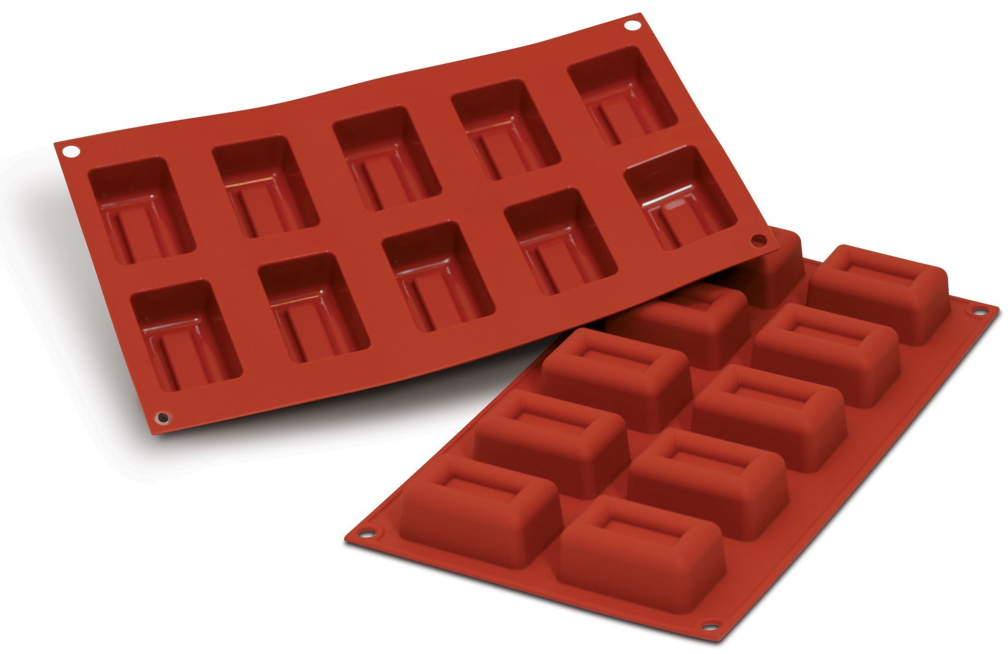 Silikomart SiliconFlex Alimentary Silicone 10 Cavities Lingotto Mold, 2.28 inch Length x 1.45 inch Width x 0.98 inch Height
