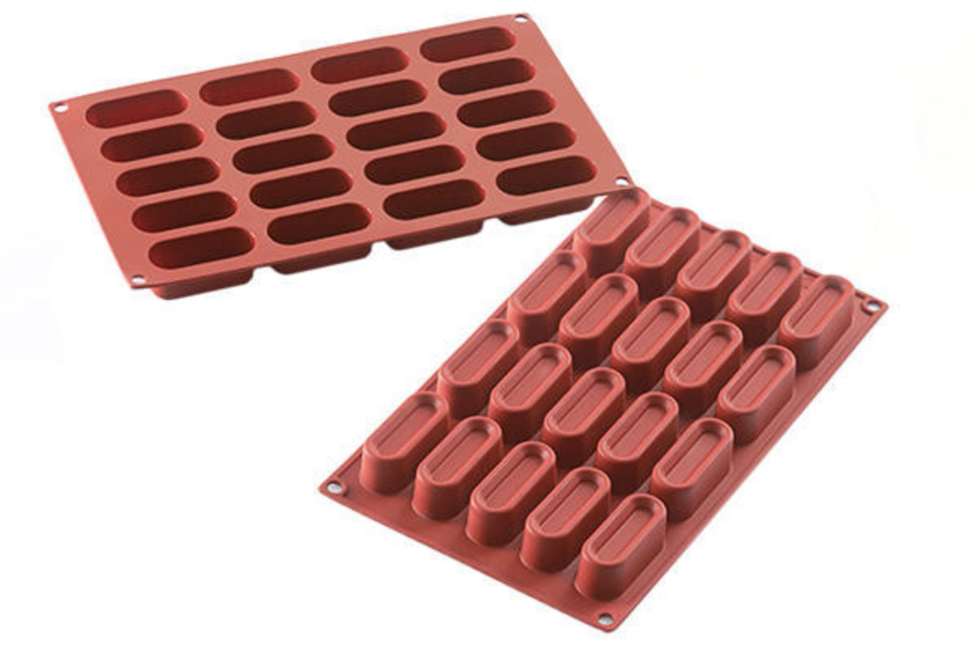 Silikomart SiliconFlex Alimentary Silicone 20 Cavities Mini Dessert Mold, 2 23/64 inch Length x 61/64 inch Width x 1 1/4 inch Height