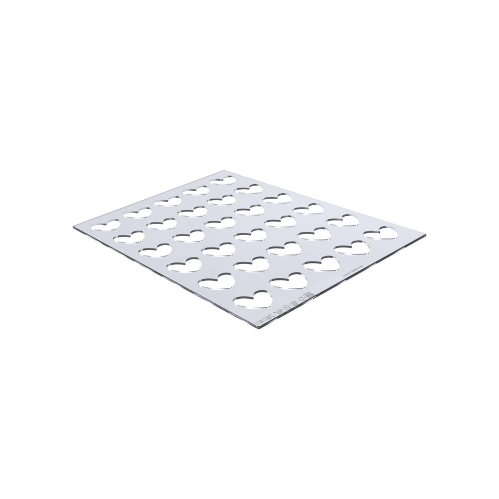 Silikomart Decorative Element Chablon Heart 30 Cavities Silicone Mold Set, set of 2