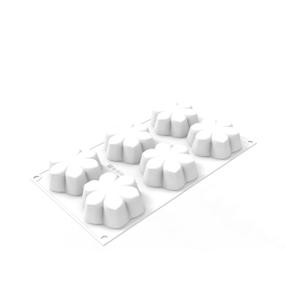 Silikomart Number 6 White Hana 87 Silicone Mold, 72 inch Dia x 30 Millimeter