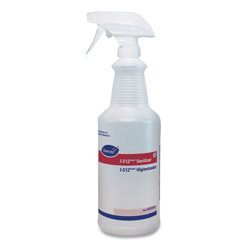 Diversey Clear 32 Ounce Trigger Spray Bottle for J-512 Sanitizer -- 12 per case