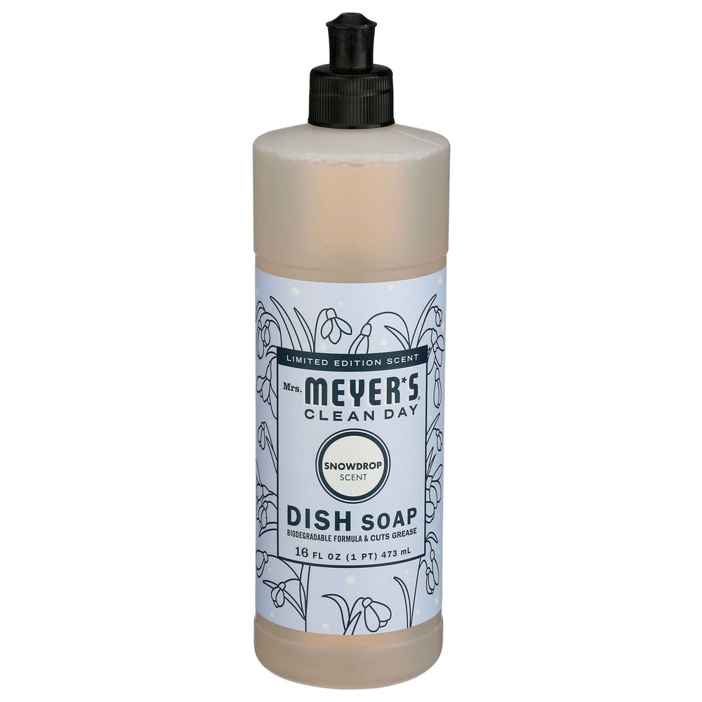 Mrs Meyers Clean Day Snow Drop Liquid Dish Soap, 16 Fluid Ounce -- 6 per case