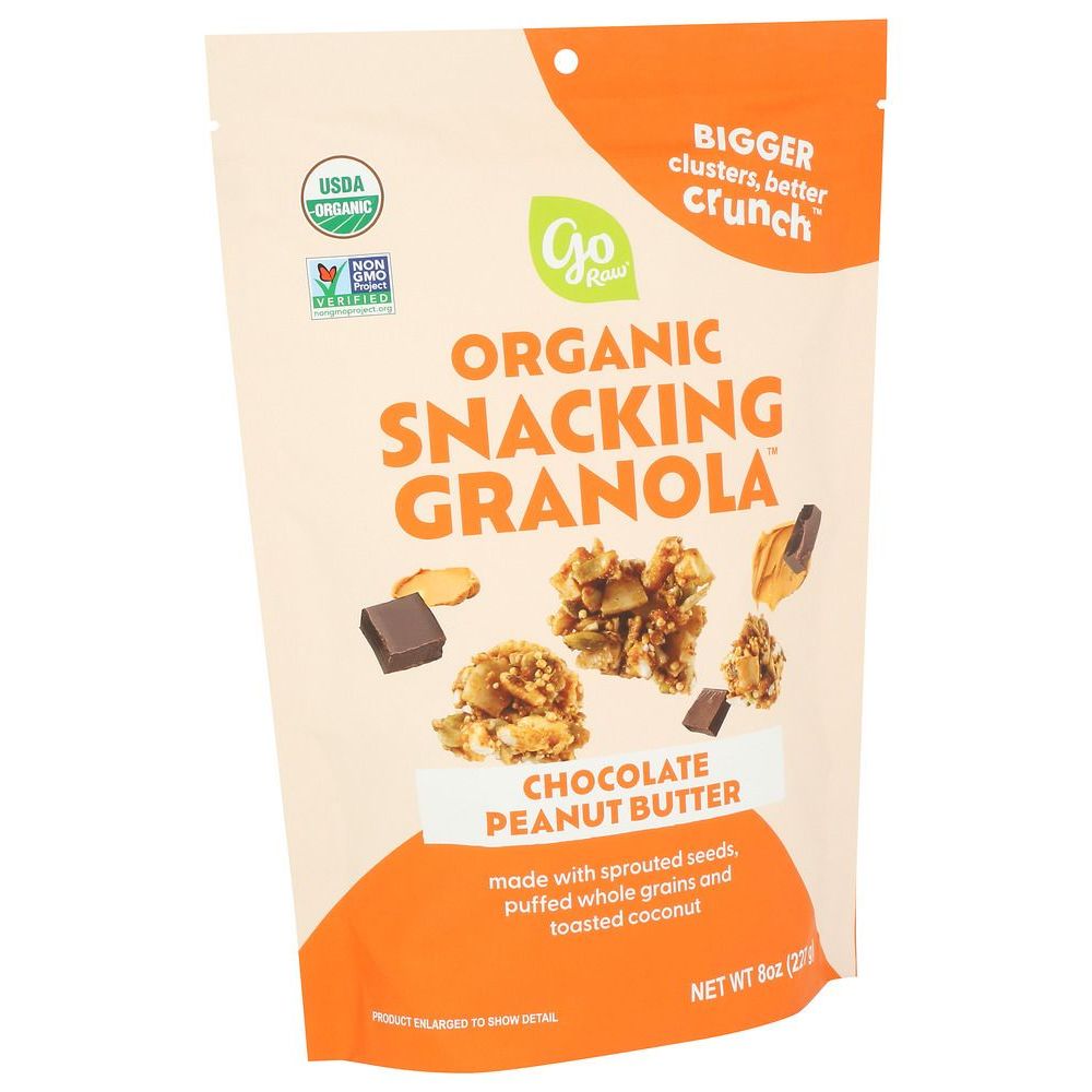Go Raw Organic Chocolate Peanut Butter Snacking Granola, 8 Ounce -- 6 per case