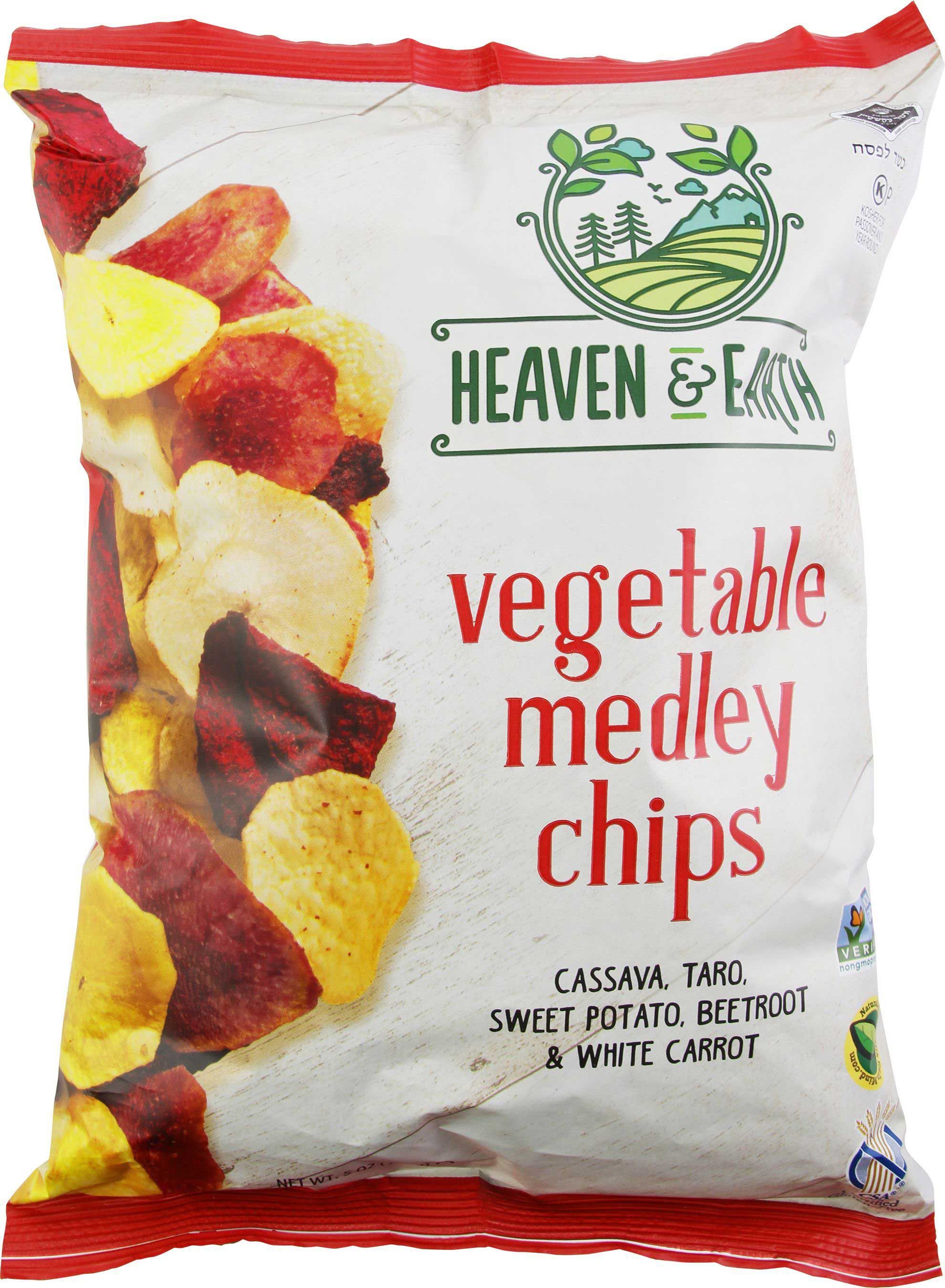 Heaven And Earth Vegetable Medley Chips, 5 Ounce -- 12 Per Case