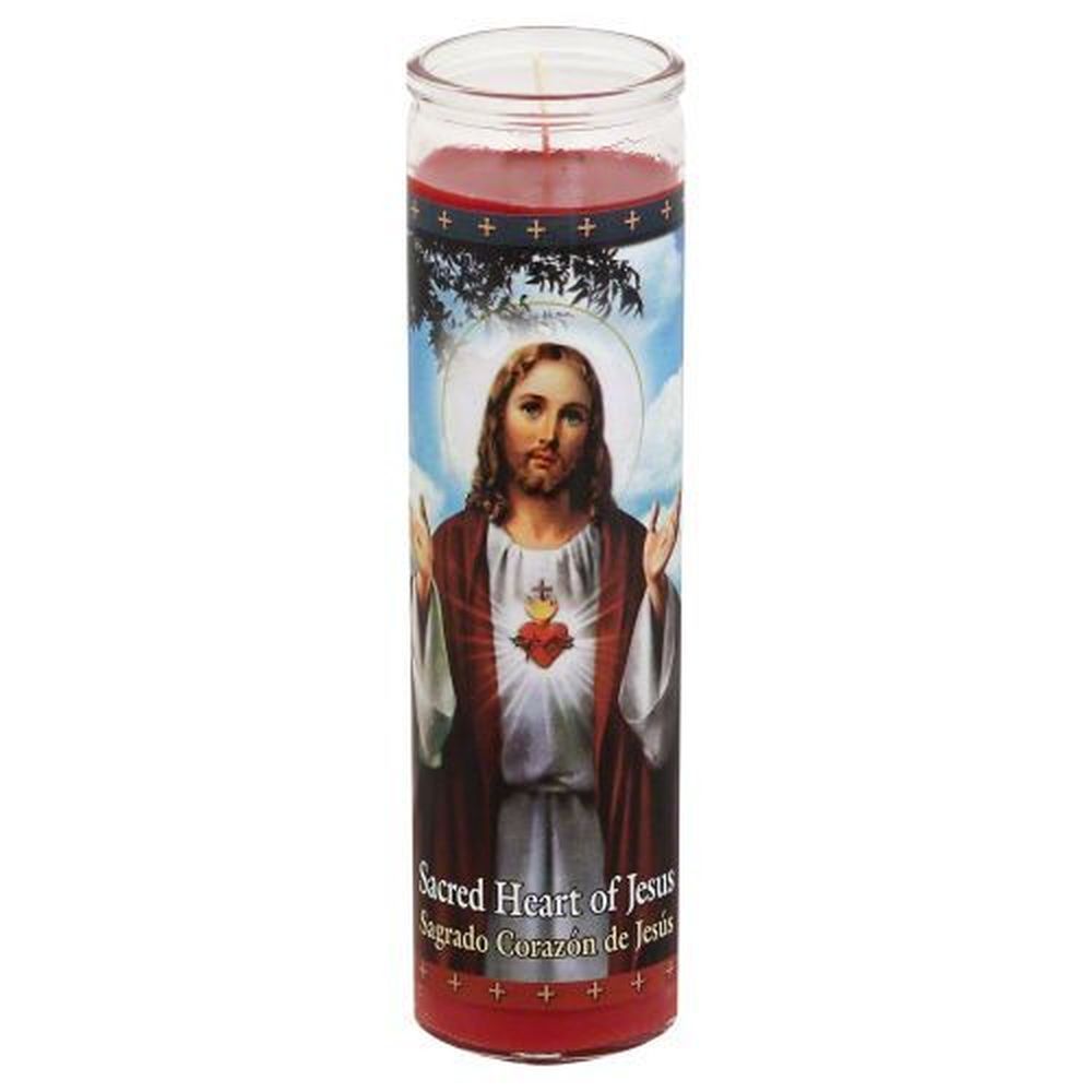 St. Jude Sacred Heart Of Jesus Red Candle -- 12 Per Case