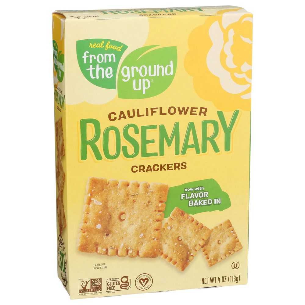 From The Ground Up Cauliflower Rosemary Crackers, 4 Ounce -- 6 per case