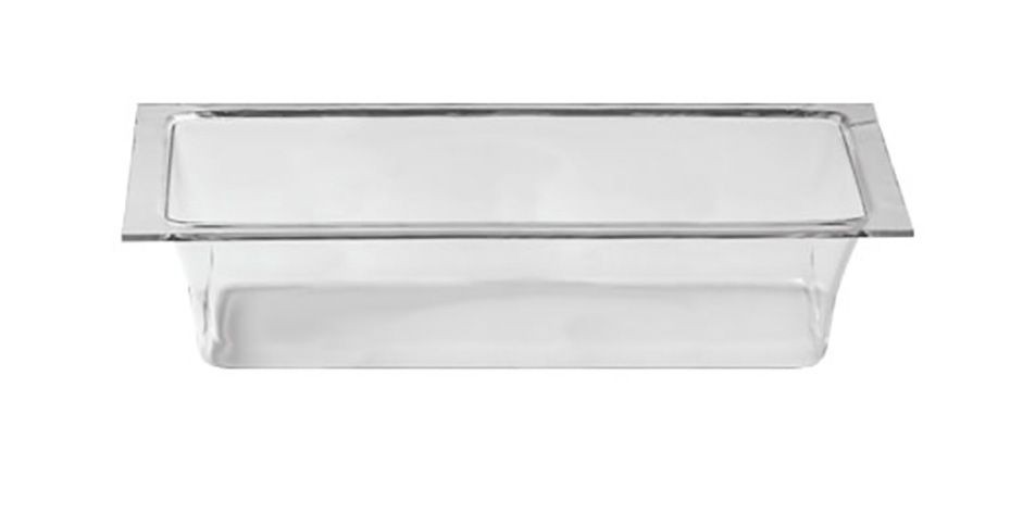 Rosseto Extra Large Rectangle Clear Acrylic Ice Bath With Drain Tube, 26.5 X 18.25 X 6.75 Inch