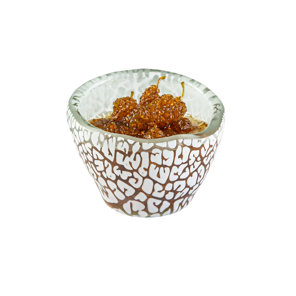 Rosseto Kalderon Foglia White Mini Round Deep Narrow Handmade Glass Bowl, set of 12