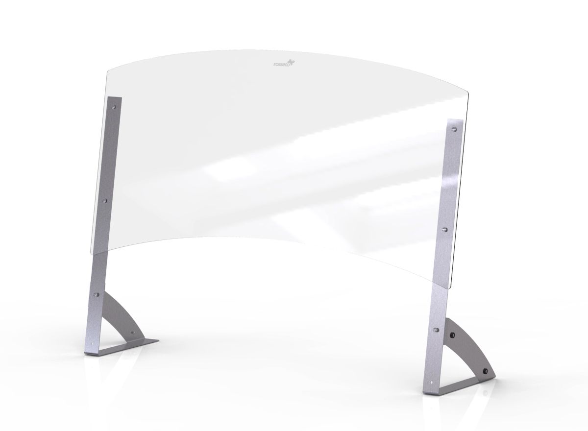 Rosseto Avant Guarde Shield Plus Serve 48 Inch Clear Buffet Sneeze Guard With 15 Inch Tall Pass Through, 48 X 12 X 35.7 Inch