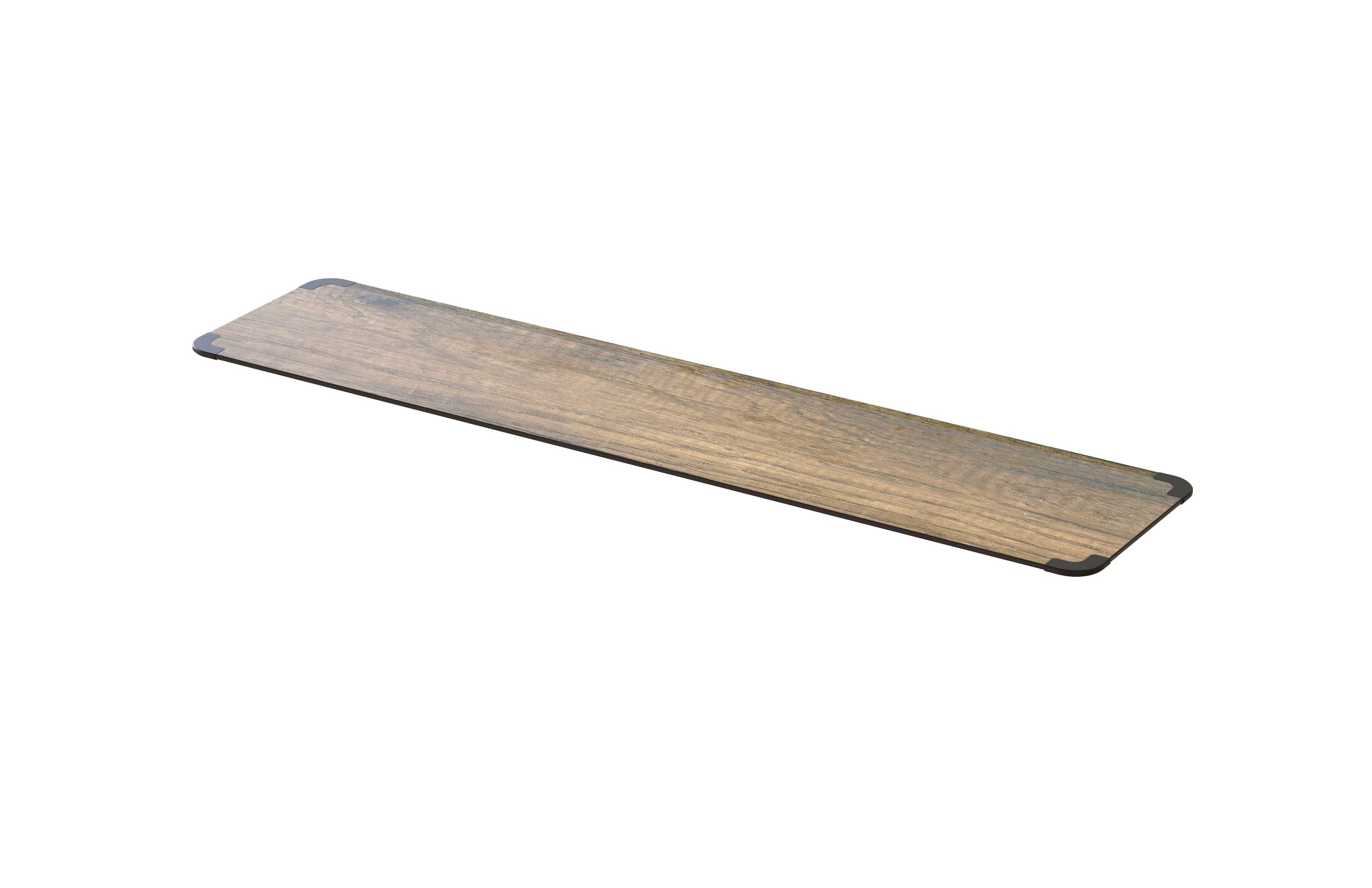 Rosseto Modulite Walnut Rectangular HPL Table Shelf, 59 × 13.85 × 0.3 inch