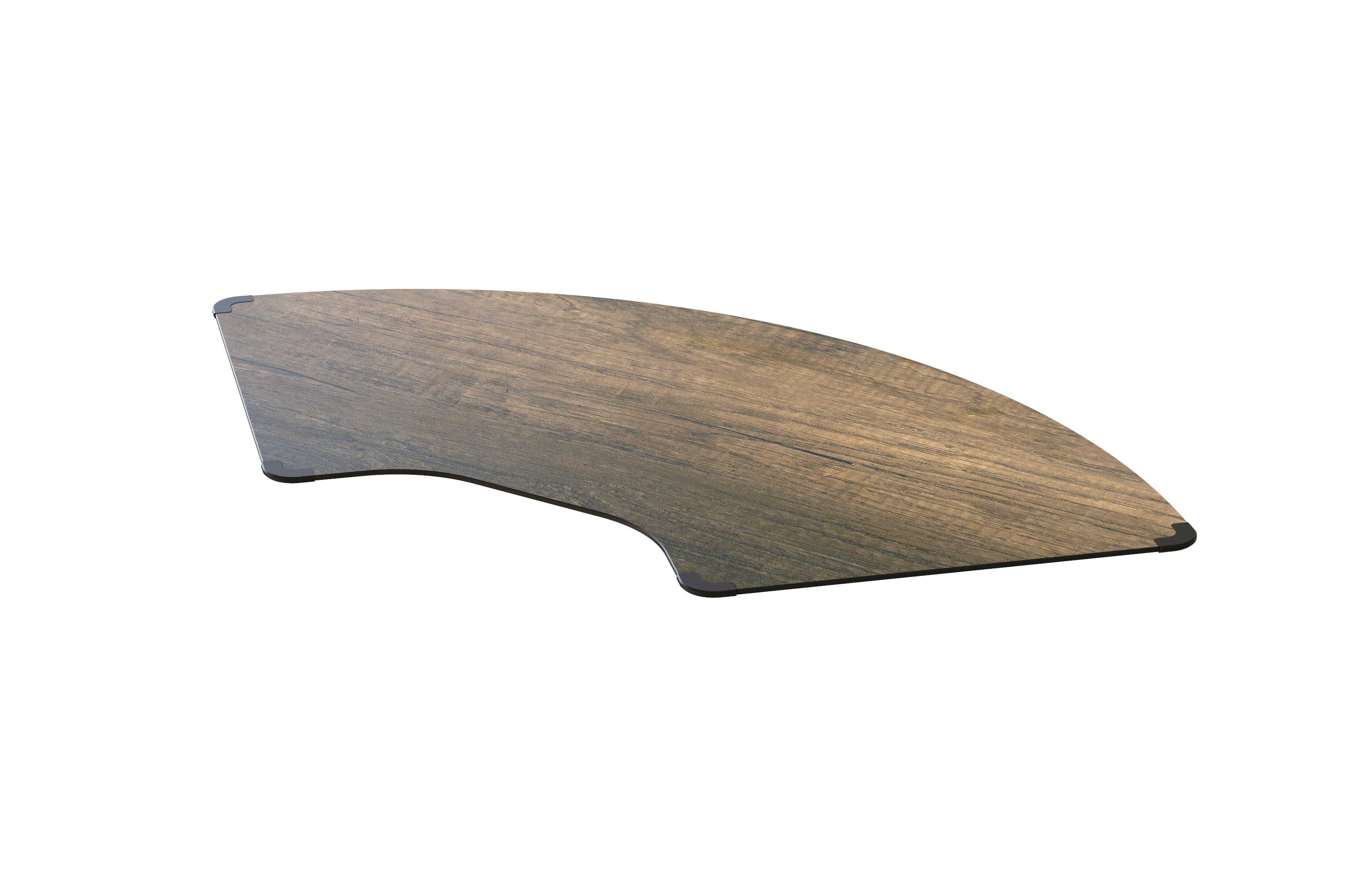 Rosseto Modulite Walnut HPL Quarter Round Table Top, 54 x 28 x 0.3 inch