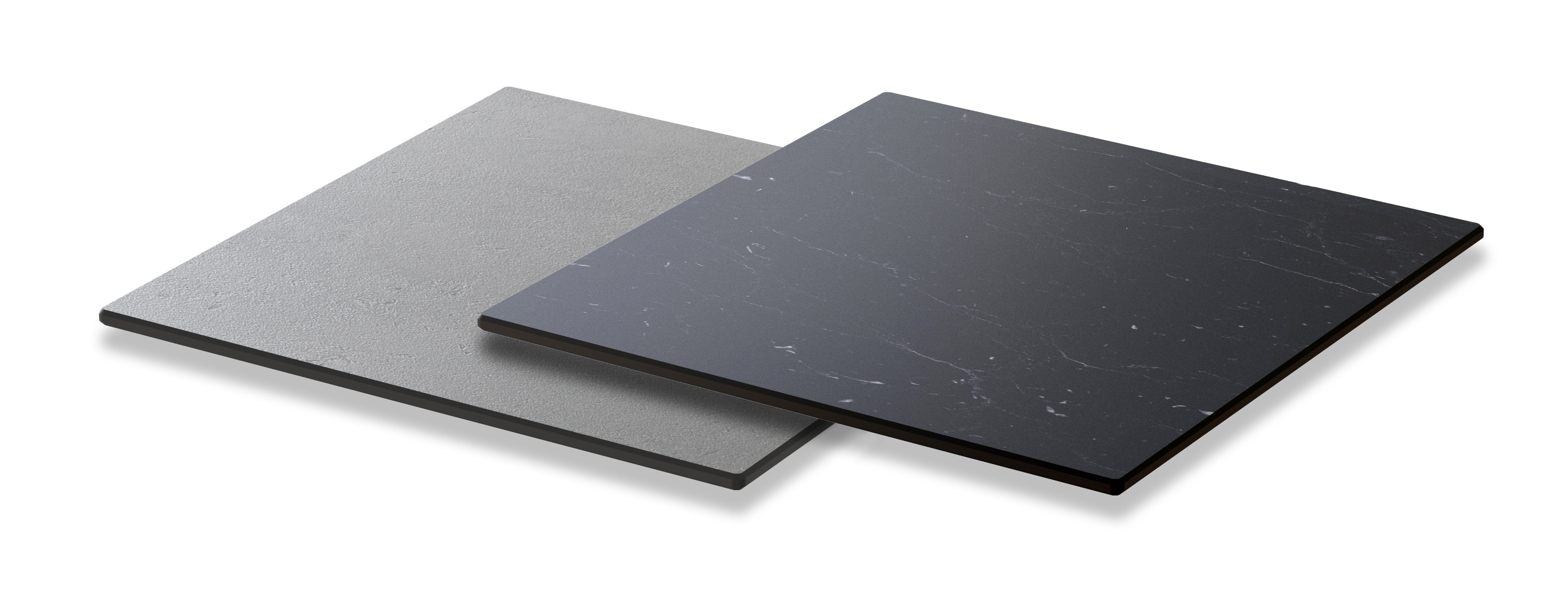 Rosseto Concrete Gray/Black Marble Reversible 14 inch Square HPL Surface, 14 X 14 X 0.3 inch