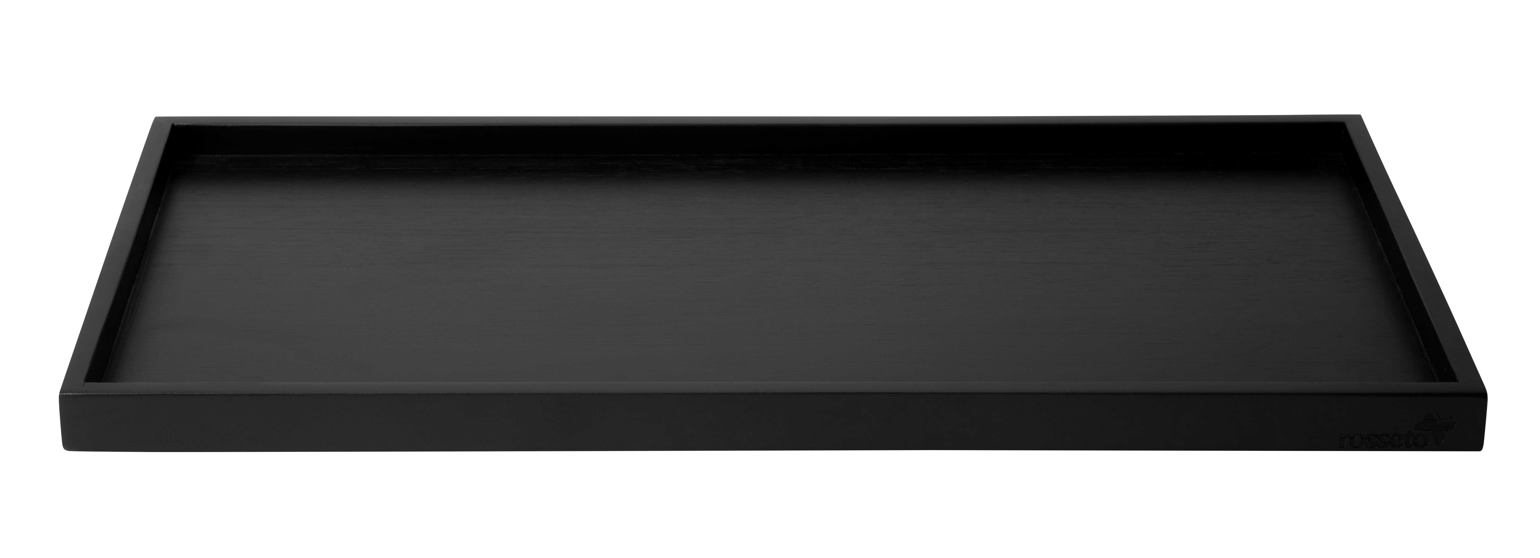 Rosseto SkyRize Medium Rectangle Black Bamboo Shelf, 17 x 8.5 x 1 inch
