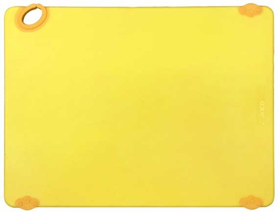 Winco Statik Board Yellow Cutting Board with Hook, 18 x 24 x 1/2 inch -- 6 per case