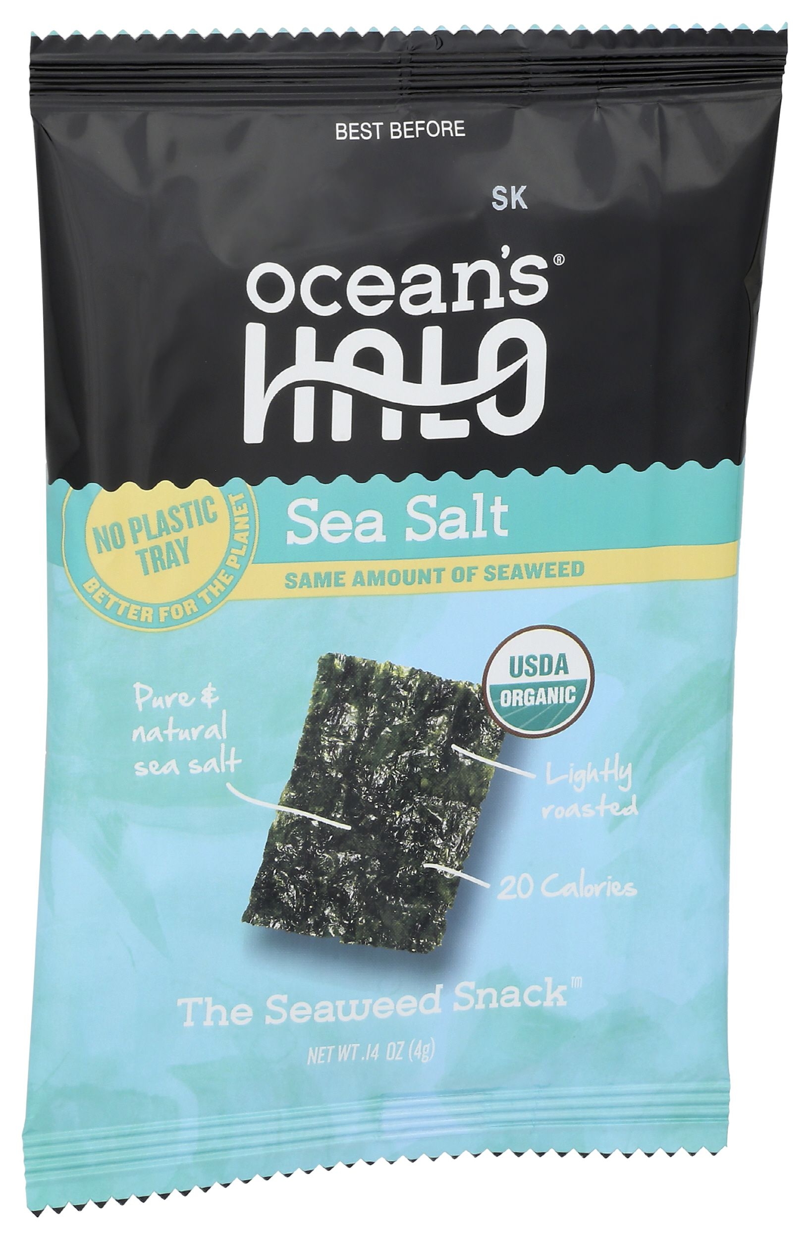 Oceans Halo Sea Salt Seaweed Snacks, 0.14 Ounce -- 20 per case