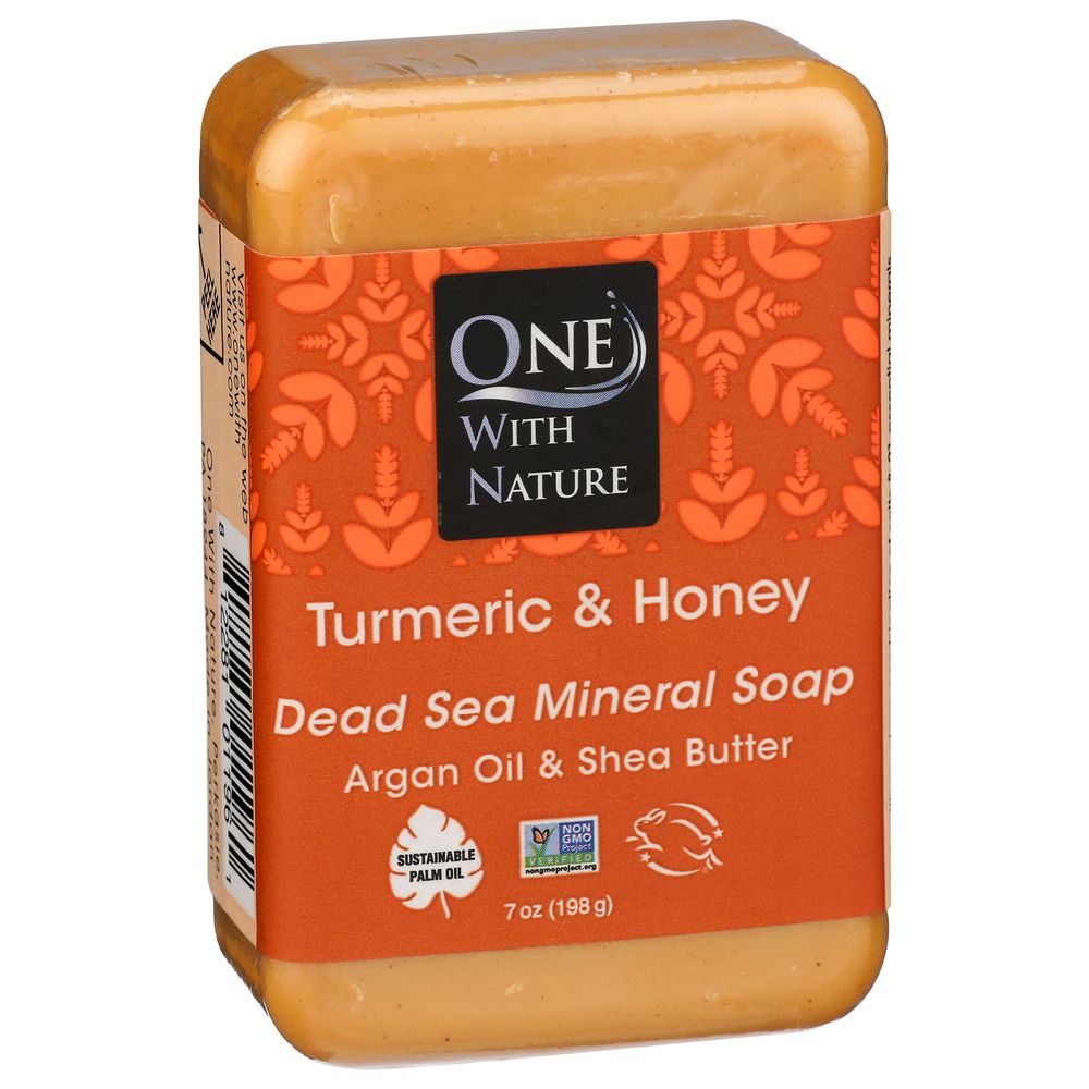 One With Nature Turmeric and Honey Dead Sea Mineral Bar Soap, 7 Ounce