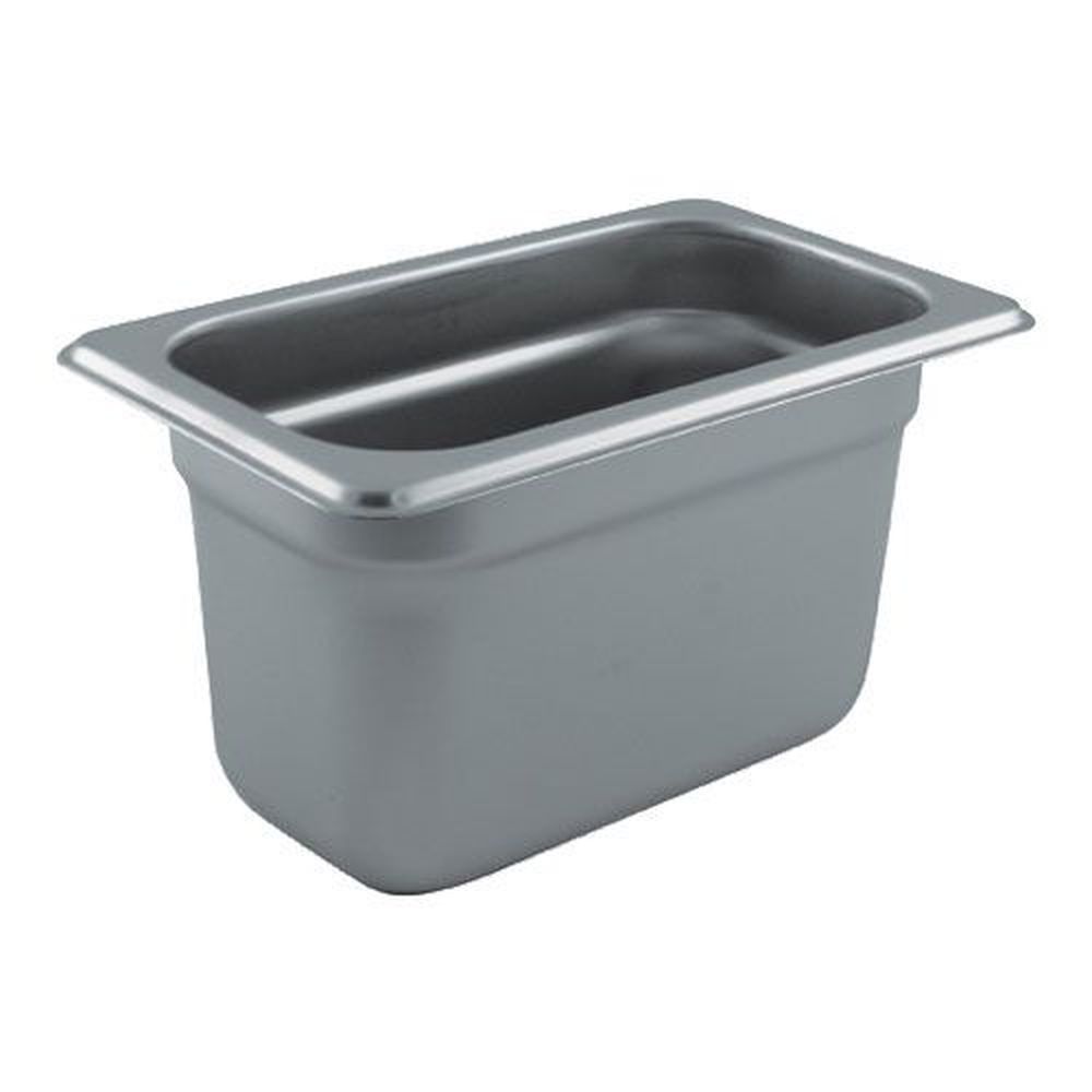 Winco Spjl-904 25 Gauge 18/8 Stainless Steel Ninth Size Anti-jam Steam Table Pan, 4 Inch Deep