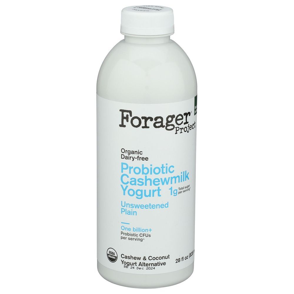 Forager Unsweetened Plain Drinkable Cashewmilk Yogurt, 28 Fluid Ounce -- 6 Per Case
