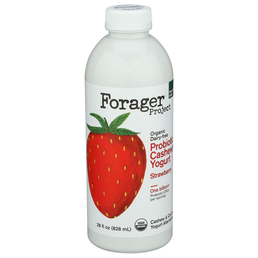 Forager Strawberry Drinkable Cashewmilk Yogurt, 28 Fluid Ounce -- 6 per case