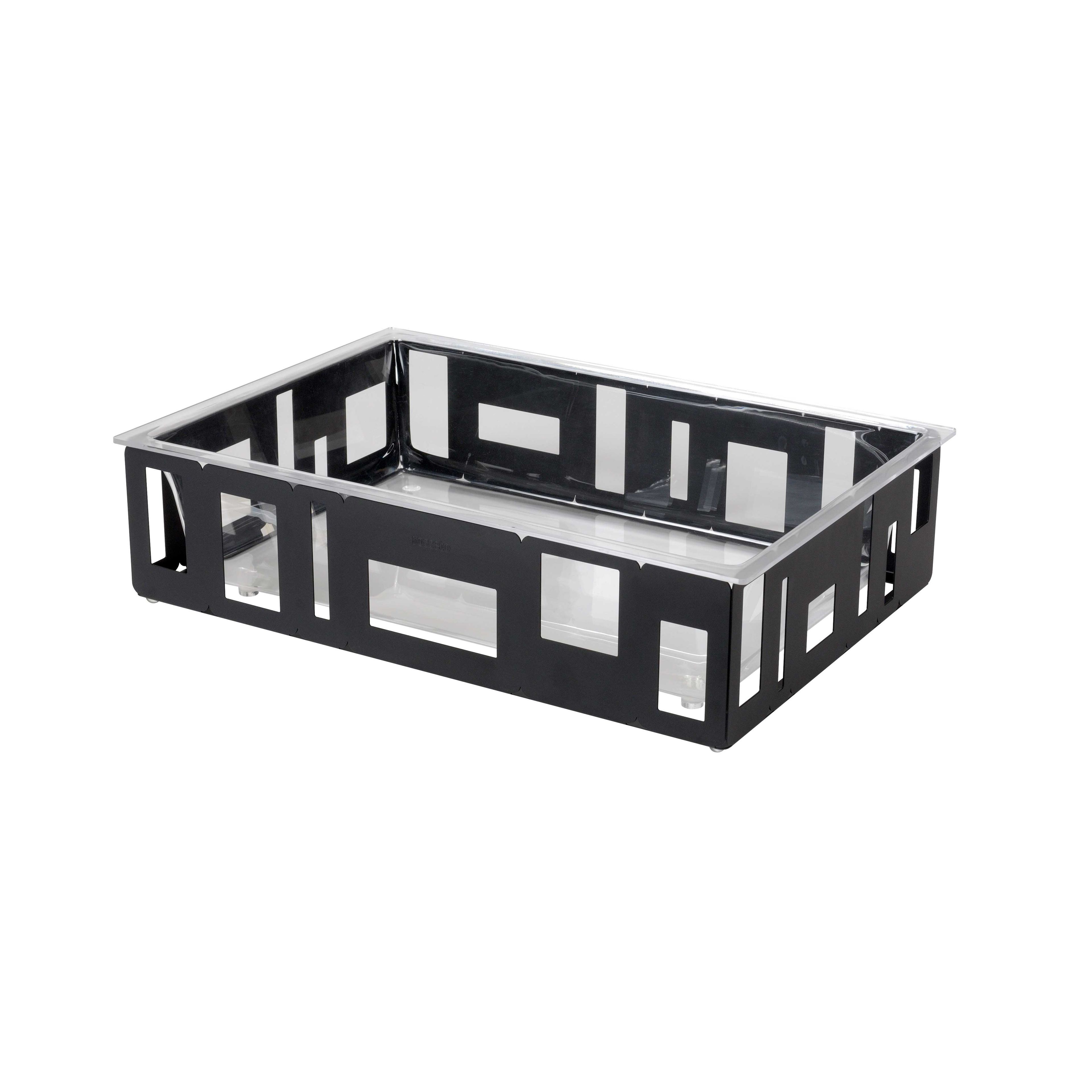 Rosseto Extra Large Rectangular Black Matte Ice Housing With Acrylic Insert, 26.5 X 18.5 X 7 Inch