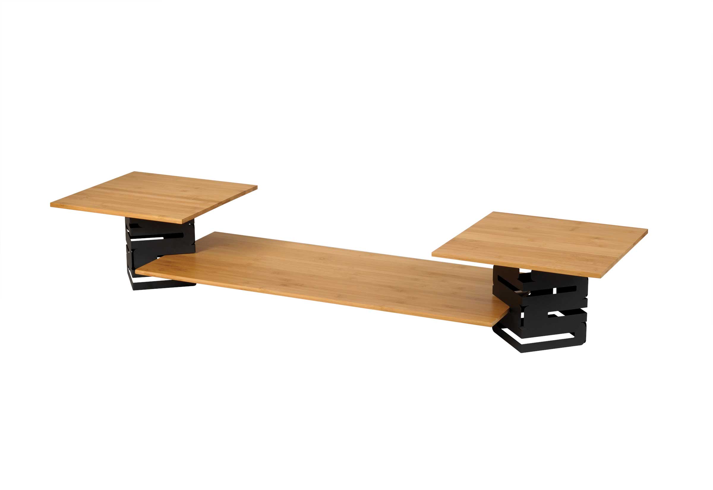 Rosseto SKYCAP Five Piece Black Matte and Bamboo Riser Kit