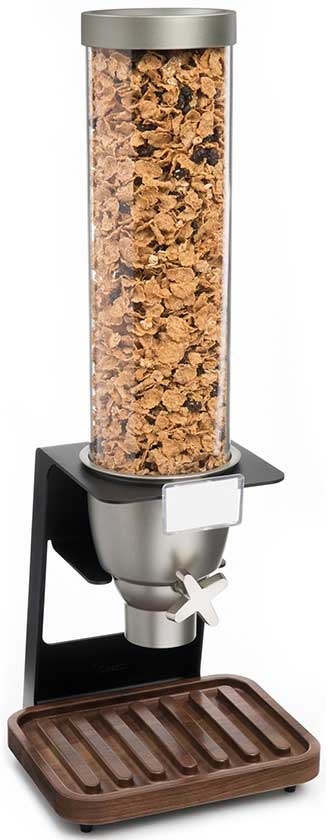 Rosseto EZ Serv 1 Container Tabletop Dispenser with Walnut Tray, 9.75 x 10 x 26.25 inch