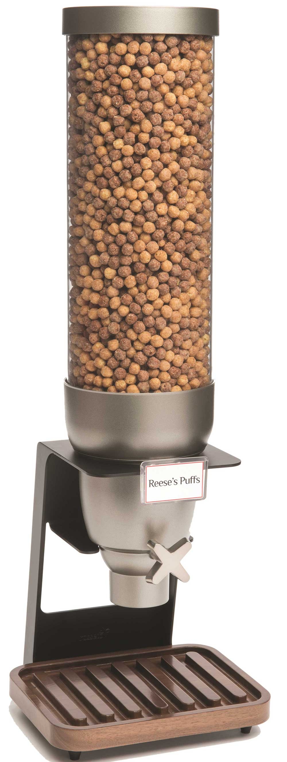 Rosseto EZ Serv 1 Container Tabletop Dispenser with Walnut Tray, 2 Gallon Container, 9.75 x 10 x 29 inch