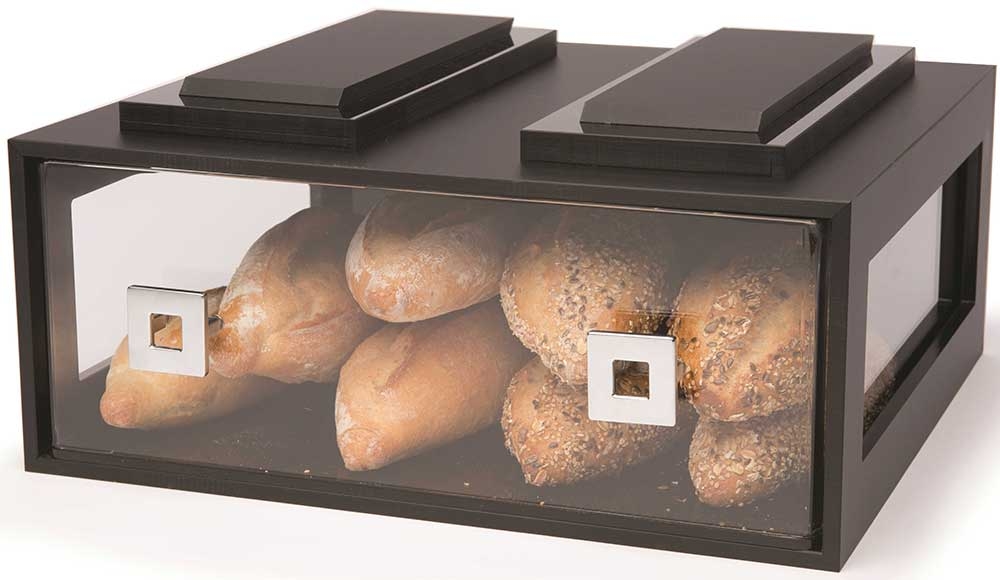 Rosseto Double Wide Black Acrylic Drawer, 16 x 15.25 x 7.25 inch