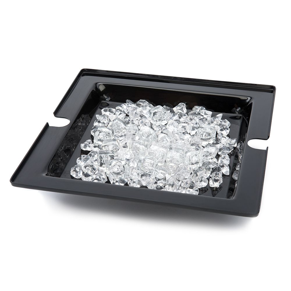 Rosseto Square Black Acrylic Ice Tub For Swan Riser, 14.13 X 14.13 X 3 Inch