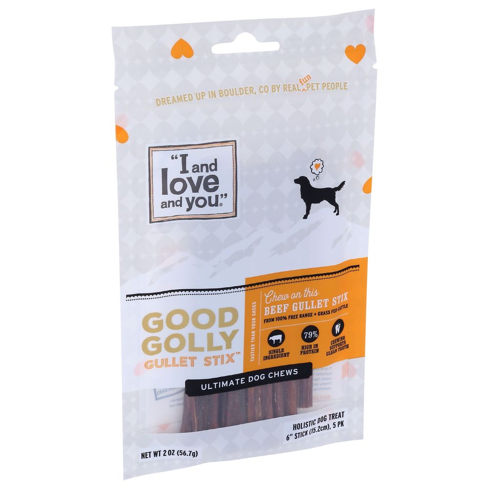 I and Love and You Good Golly Beef Gullet Stix Ultimate Dog Chews, 2 Ounce -- 6 per case