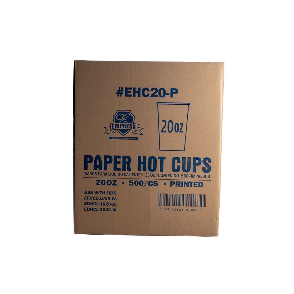 Empress Stock Good Day Print Paper Hot Cup, 20 Ounce Capacity -- 500 per case