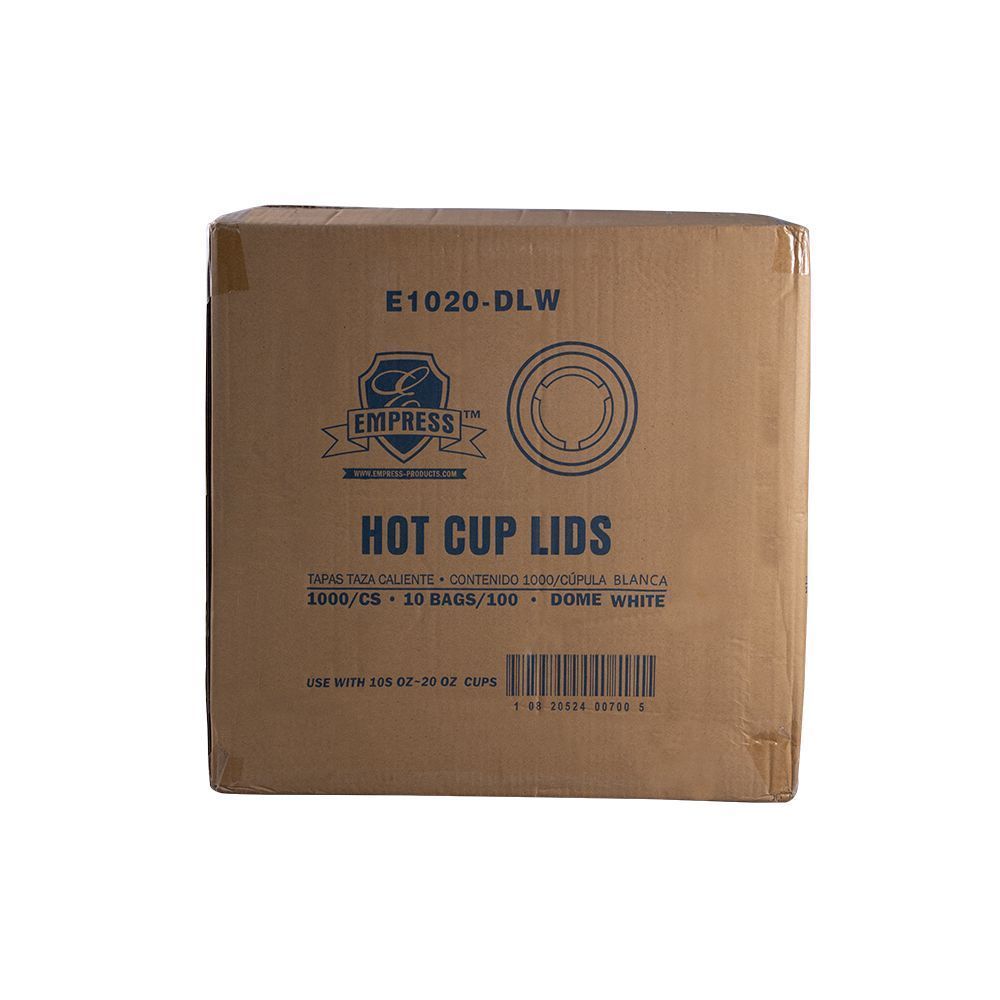 Empress White Dome Lid for 10-20 Ounce Paper Hot Cups -- 1000 per case