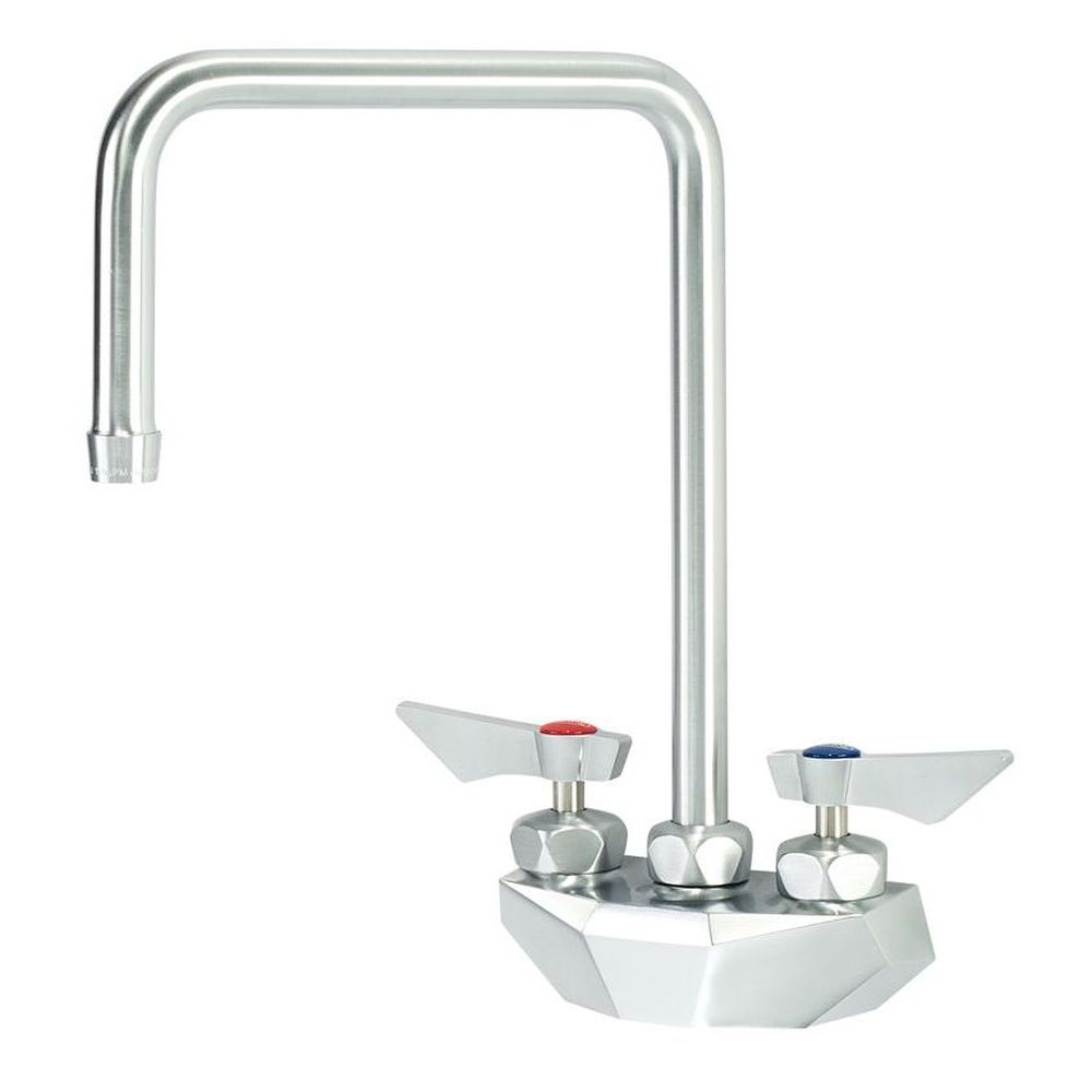 Krowne Diamond Series 4 inch Center Wall Mount Faucet with 8.5 inch Wide Double Bend Spout