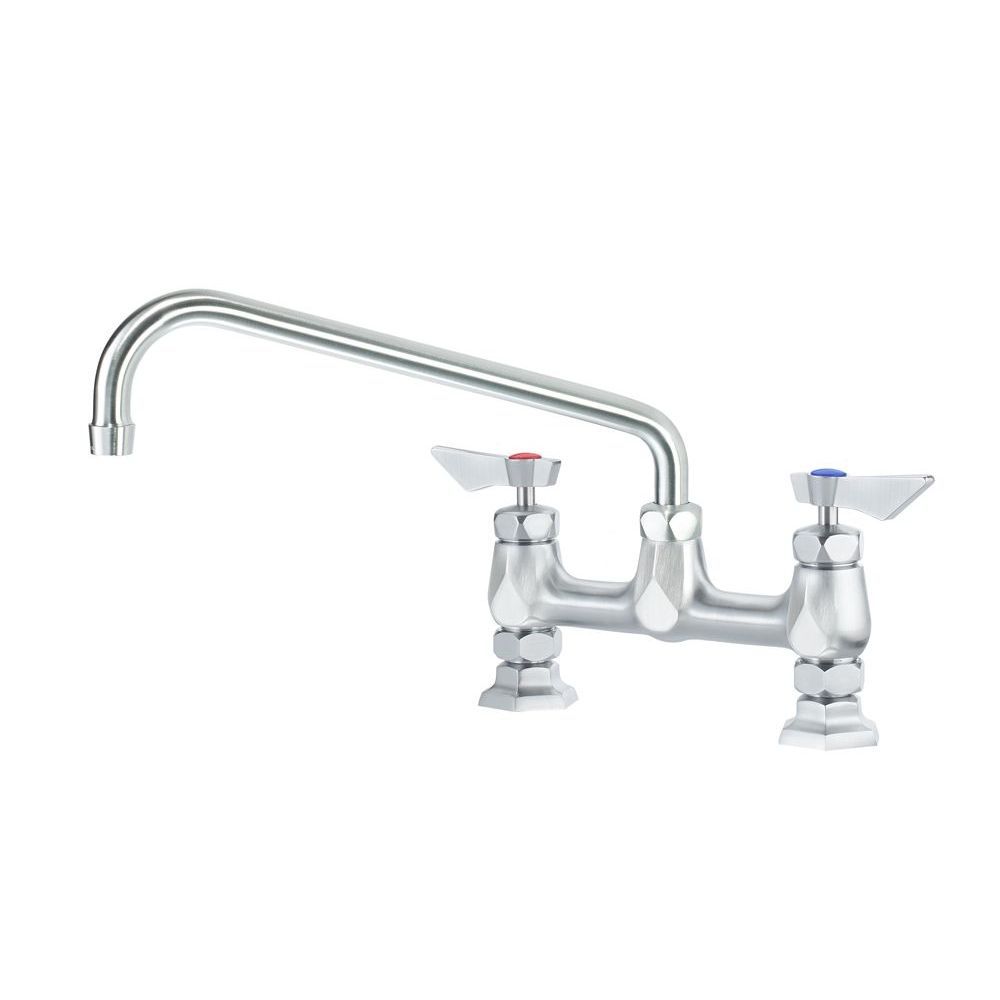 Krowne Diamond Series 8 inch Center Raised Deck Mount Faucet with 12 inch Swing Spout