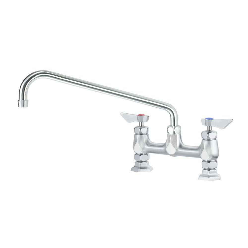Krowne Diamond Series 8 inch Center Raised Deck Mount Faucet with 14 inch Swing Spout