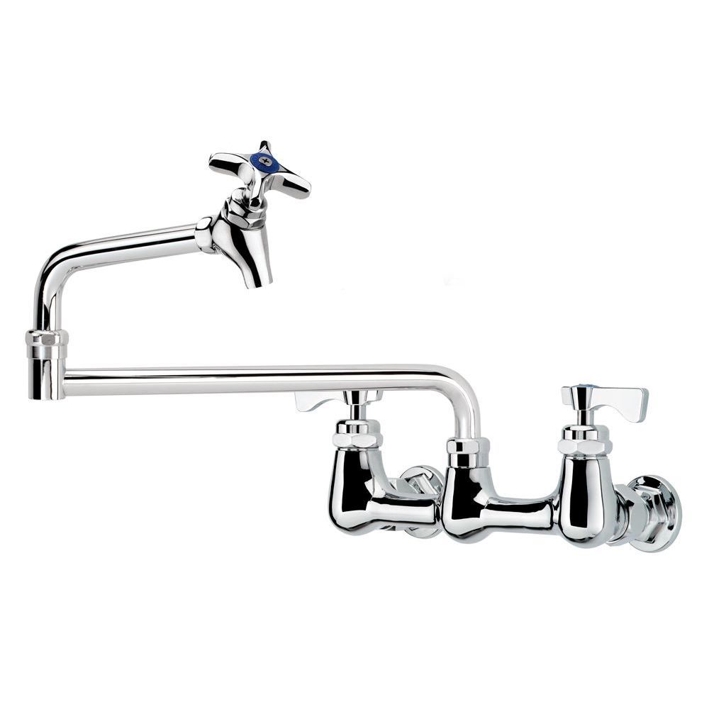 Krowne Royal Series 8 inch Center Wall Mount Pot Filler Faucet with 18 inch Jointed Spout