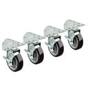 Krowne 6 inch Overall Heavy Duty Triangle Plate Caster with Side Brake and 5 inch Wheel for Convection Oven, set of 4
