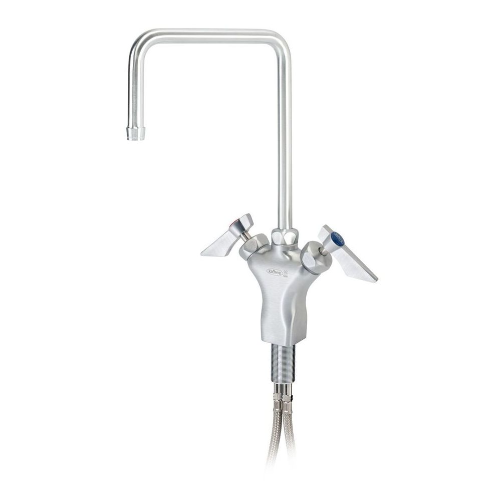Krowne Diamond Series Single Hole Deck Mount Faucet with 8.5 inch Width Double Bend Spout