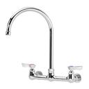 Krowne Silver Series 8 inch Center Wall Mount Faucet with 8.5 inch Wide Gooseneck Spout