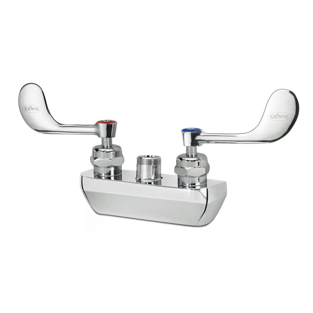 Krowne Royal Series 4 inch Center Wall Mount Faucet Body with Vandal Resistant Wrist Blades Handles without Spout