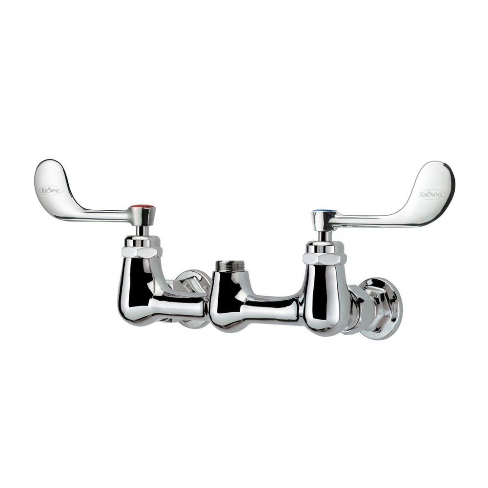 Krowne Royal Series 8 inch Center Wall Mount Faucet Body with Vandal Resistant Wrist Blades Handles without Spout